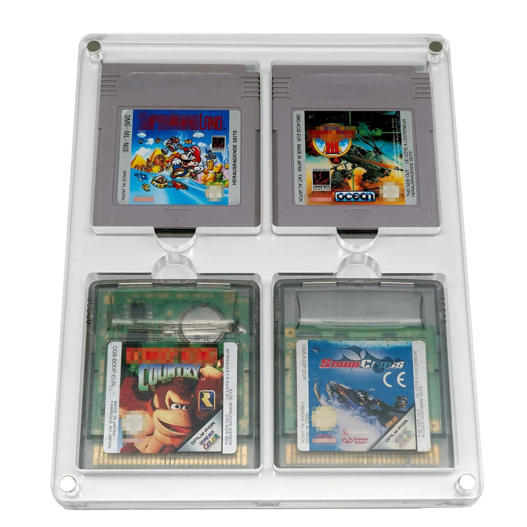 RetroRetter 1x Acryl Case 4-Fach für GameBoy Classic & Color Spiele Module - UV Schutz Protector Sch