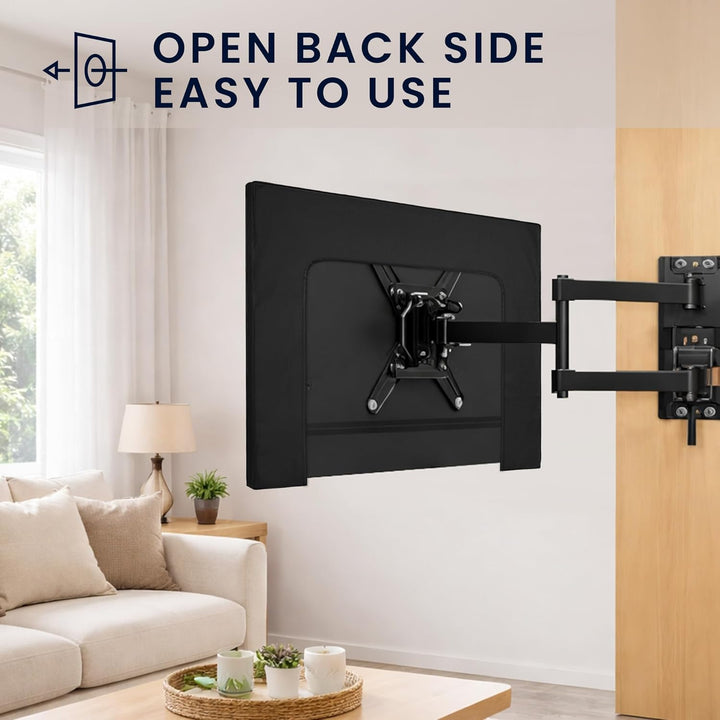 kwmobile 75" TV Hülle - Fernseher Bildschirmschutz Abdeckung - TV Bildschirm Staubschutzhülle - Schw