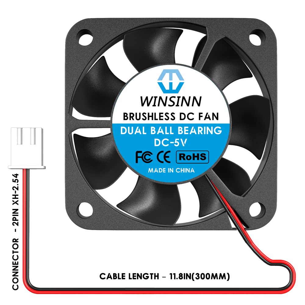 WINSINN 40 mm Lüfter 5 V, 3D-Drucker Micro 5 Volt Lüfter 4010 Doppelkugellager, bürstenlose Kühlung