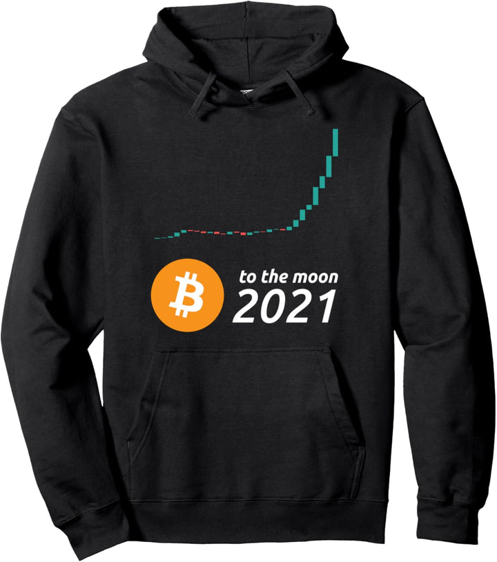 Bitcoin To The Moon 2021 - Cryptocurrency Investor Hodler Pullover Hoodie
