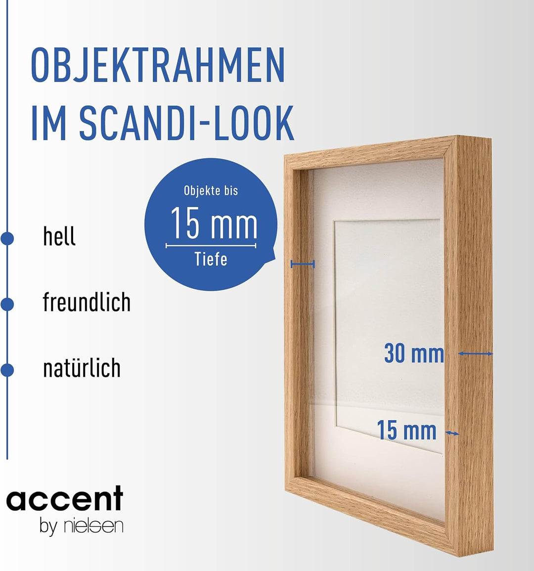 accent by nielsen Holz Bilderrahmen Aura, 40x50 cm, Eiche Eiche 40 x 50 cm, Eiche 40 x 50 cm