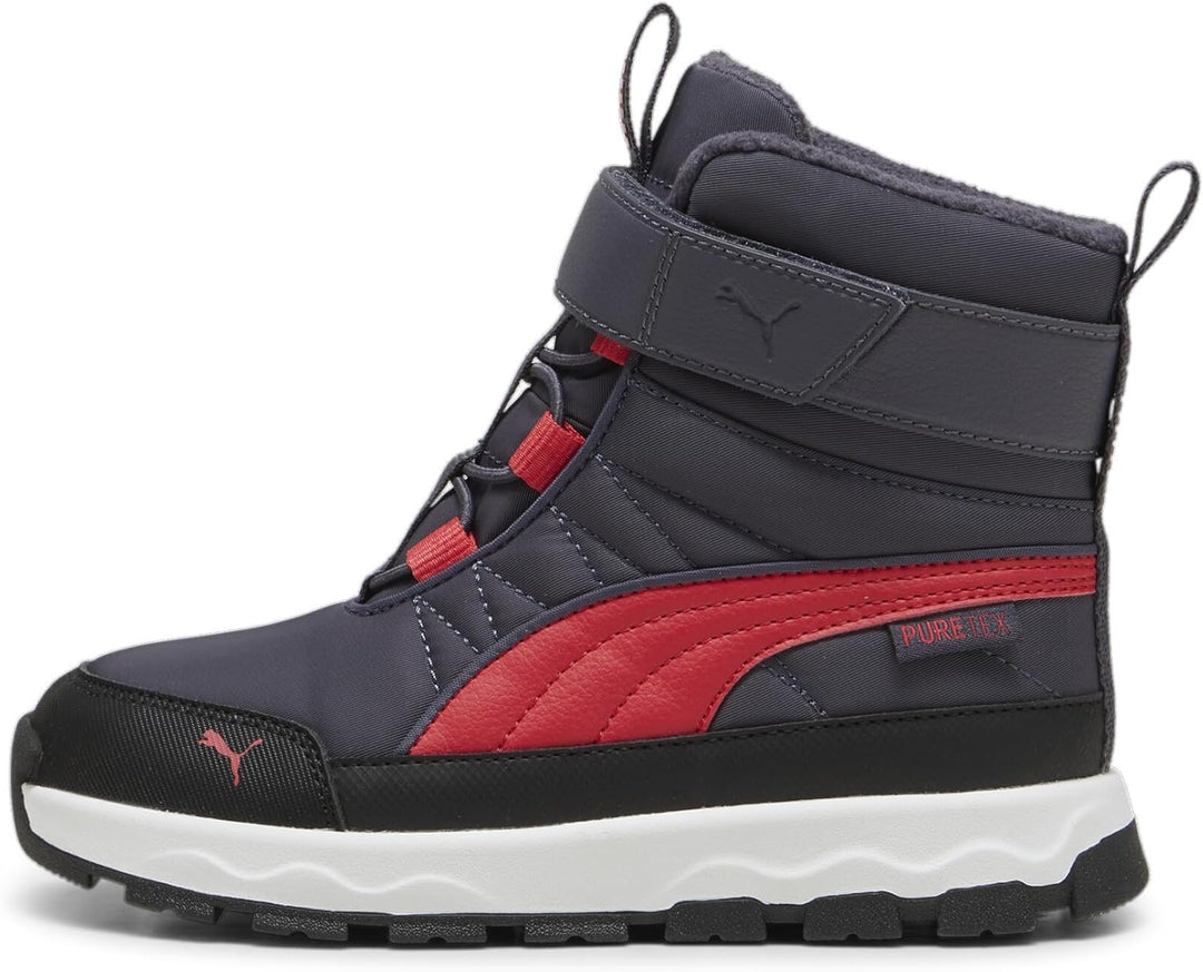 PUMA Unisex Kinder Evolve Boot Puretex Ac+ps Sneaker, Galactic Gray Tart Cherry Puma Black