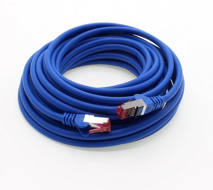 1aTTack.de 7,5m - blau - 5 Stück - Netzwerkkabel CAT6a (10Gb/s) S-FTP CAT 6a Lankabel - GHMT zertifi