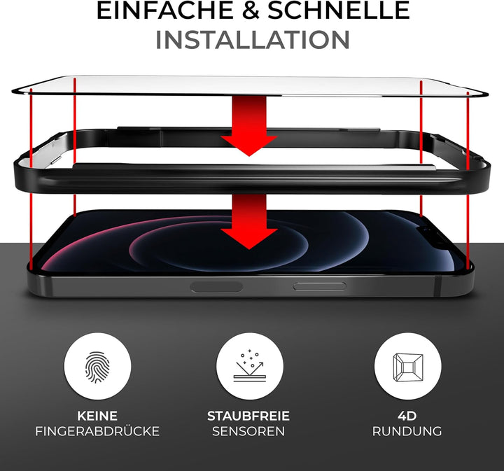 CELLBEE Kompatibel mit iPhone 13 Mini Displayschutz The Curved, inkl. Applikator, Force Treatment, U