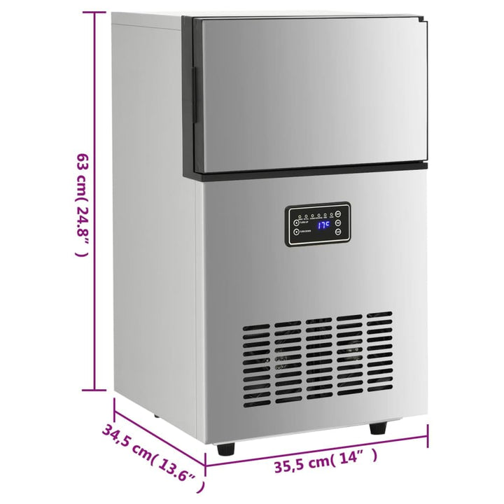 vidaXL Eiswürfelmaschine Silbern 45 kg / 24 h
