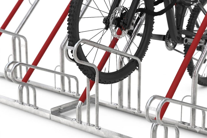 Anlehnparker 2502 XBF | Fahrradständer einseitig | für 2 extra breite Fahrräder | erweiterbar | Abwe