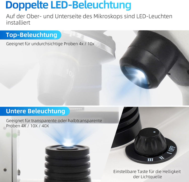 SWIFT Einsteiger Mikroskop Set für Kinder 80X-2000X Vergrösserung Monokular Verbundmikroskop mit Han