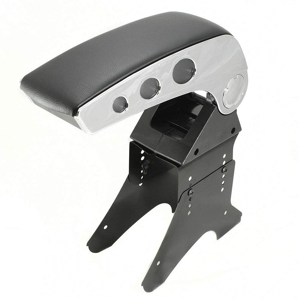 Universal Auto Armlehne Armlehne Mittelkonsole Aufbewahrungsbox Kunstleder Chrom