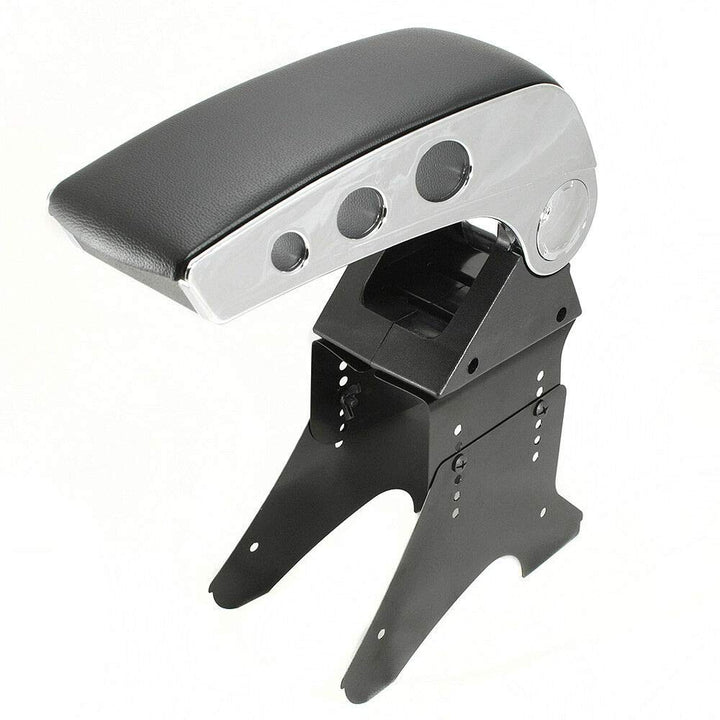 Universal Auto Armlehne Armlehne Mittelkonsole Aufbewahrungsbox Kunstleder Chrom