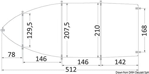 Osculati Persenning, universal 427/488 x 180 cm grau 300D