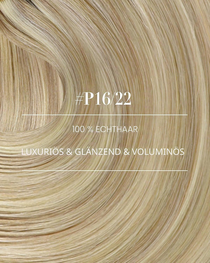 YoungSee Echthaar Extensions Clip Blond,Clip in Extensions-Echthaar Goldblond Highlight Hellblond,Cl
