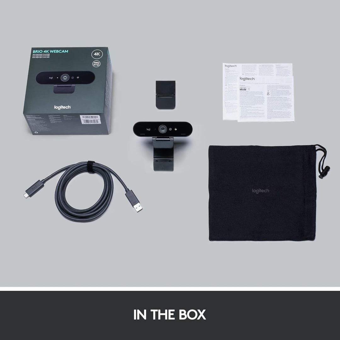 Logitech Brio Stream Webcam – Ultra 4K HD Videoanrufe, HD Auto Lichtkorrektur, Streaming, Schwarz