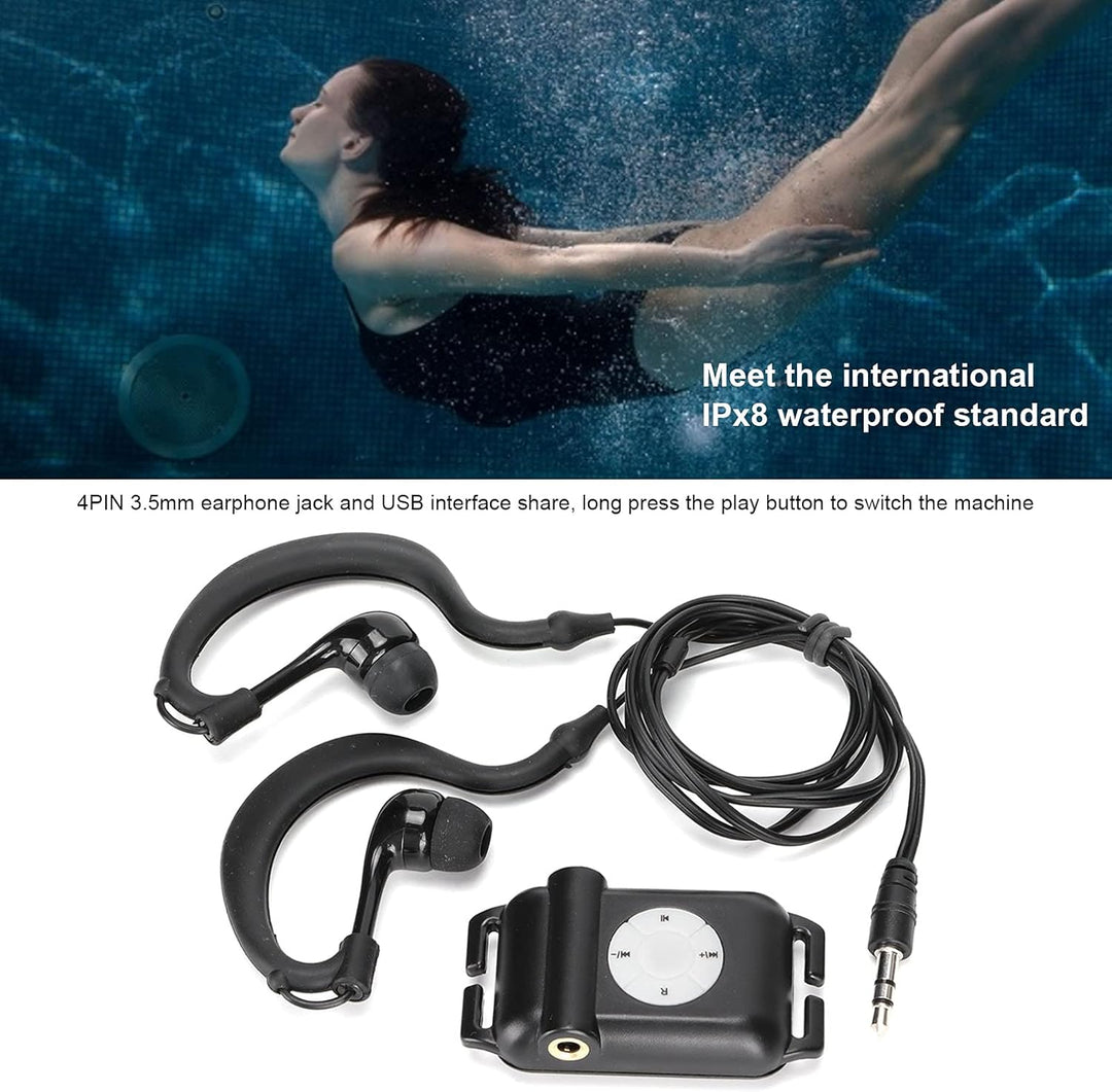 Verbesserter Wasserdichter MP3-Player, IPX8 Wasserdichter MP3-Player Zum Schwimmen und Laufen, Unter
