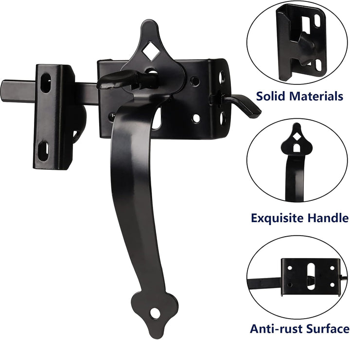 Torriegel, Daumenriegel Hardware, Torriegel für Holzzaun, Schwerlast, selbstsichernde Riegel mit 8 Z
