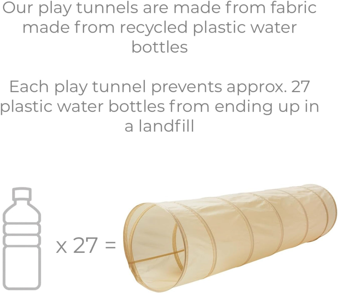 3 Sprouts - Krabbeltunnel für Kinder ab 1 Jahr – Spieltunnel Indoor &amp; Outdoor - Schachbrett-beige, S