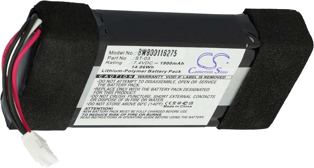 vhbw Akku Ersatz für Sony ST-03 für Lautsprecher Boxen Speaker (1900 mAh, 7,4 V, Li-Polymer)