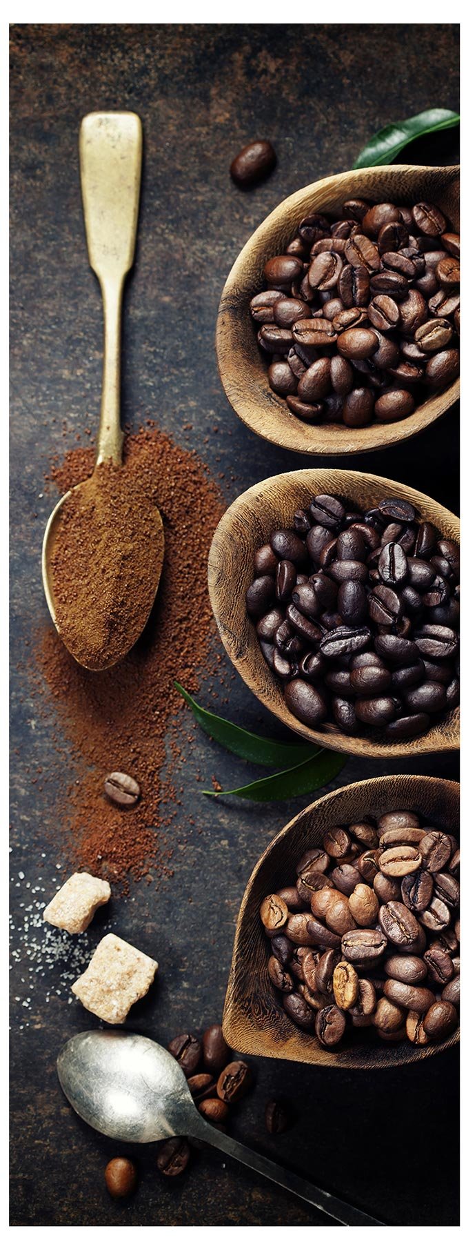 levandeo Wandbild 30x80cm Aluminium Dibond Kaffee Kaffeebohnen Coffee Cafè Küchendeko Alu-dibond, Al