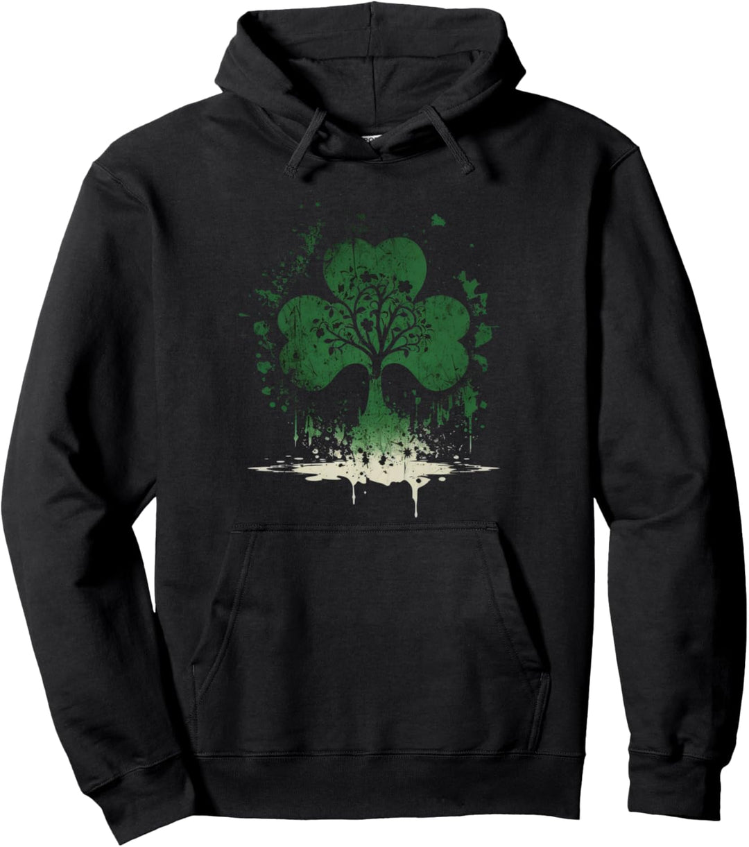 St. Patricks Day Kleeblatt Kunst Pullover Hoodie
