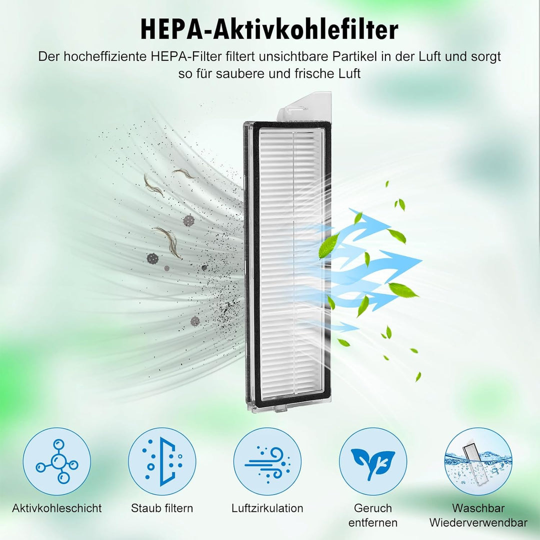 27 Stück Zubehör für Roborock S8 MaxV Ultra Staubsauger, 2 Hauptbürsten, 4 HEPA-Filter, 4 Mopps, 4 S
