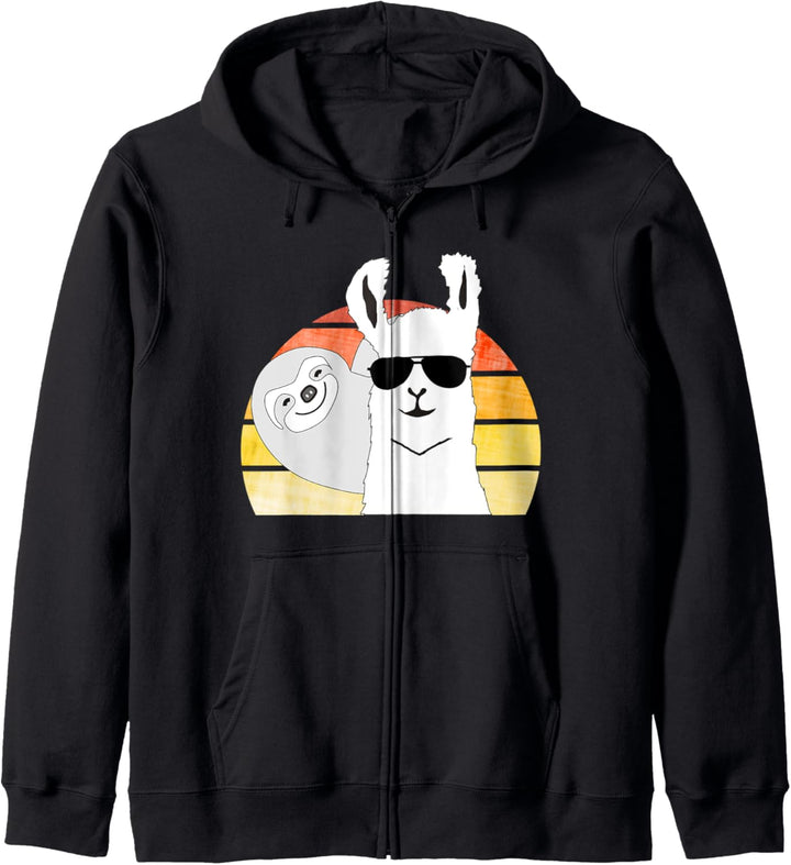 Lama Alpaka Faultier Fun Kapuzenjacke