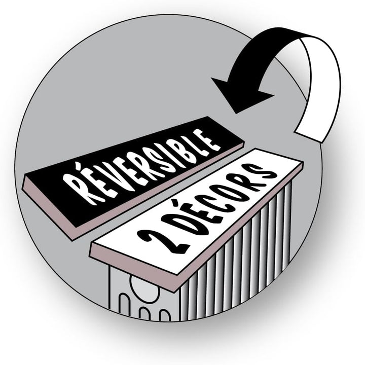 Merveille – Heizkörperregal ohne Bohren – Wendeset Melamin Weiss/Hacienda – Verformungsbeständig – S