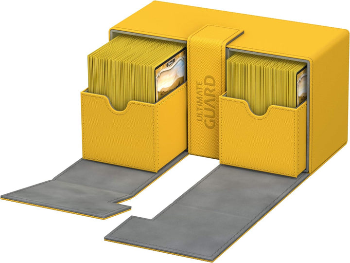 Ultimate Guard UGD010770 Twin Flip´n´Tray Deck Hülle 200 Plus XenoSkin, Bernstein, Standardgrösse Be