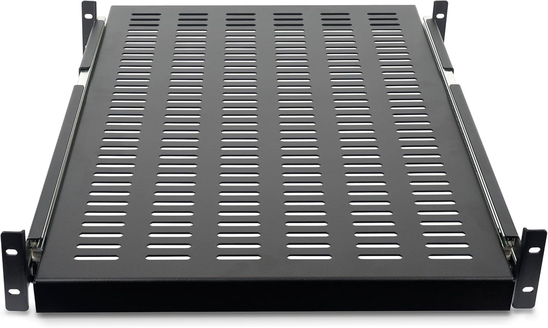 StarTech.com 2 HE Schiebefachboden für Server Rack Montage - Einstellbare Einbautiefe von 51 bis 74