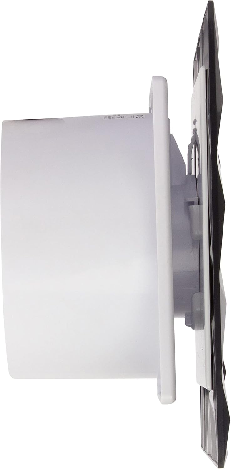 MKK Badlüfter Wohnraumlüfter Diamant Panel anthrazit Ø 125 mm Nachlauf Einschaltverzögert, Ø 125 mm