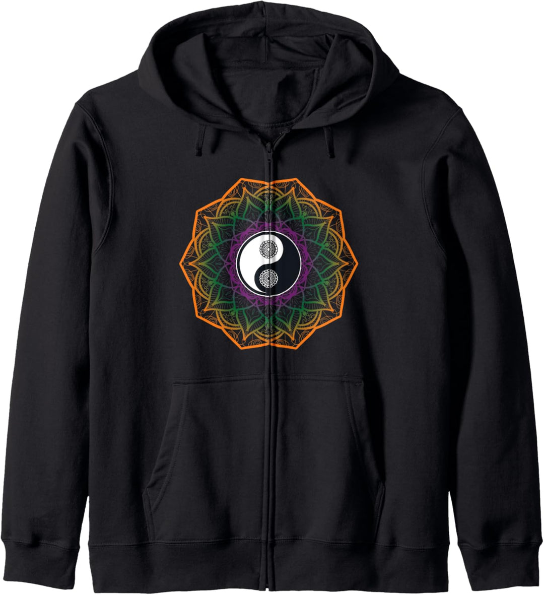 Mandala Yin und Yang Sanskrit Chinesisch Spirituell Kapuzenjacke