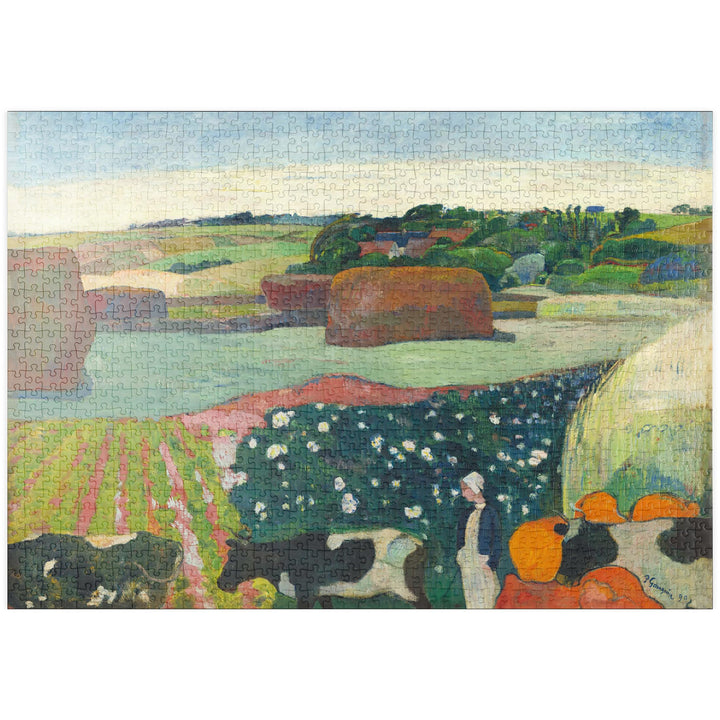 Haystacks in Brittany (1890) by Paul Gauguin - Premium 1000 Teile Puzzle - MyPuzzle Sonderkollektion