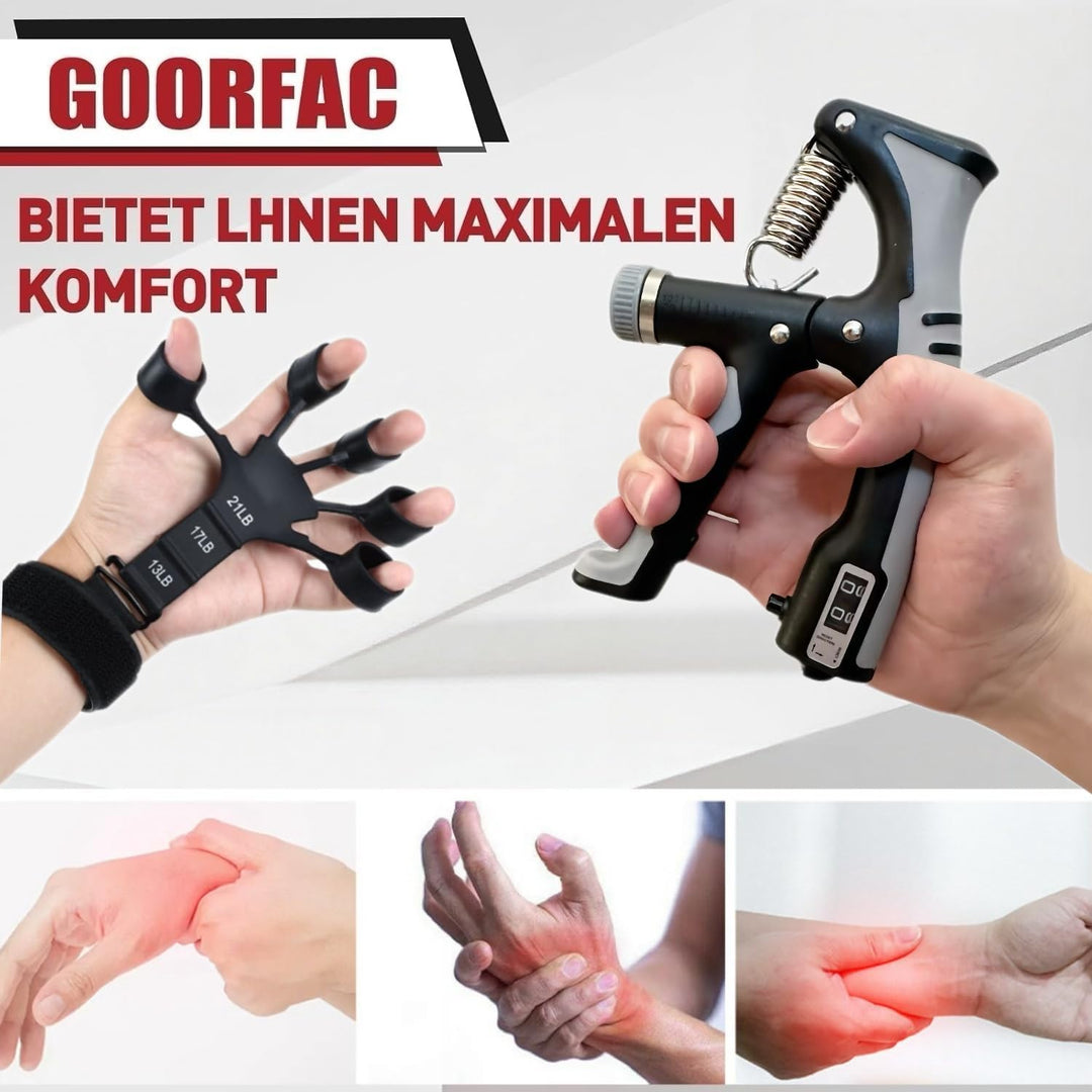 Handtrainer Fingertrainer 2er Set Griffkraft trainer,Einstellbarer Widerstand Fingertrainer(10-100kg