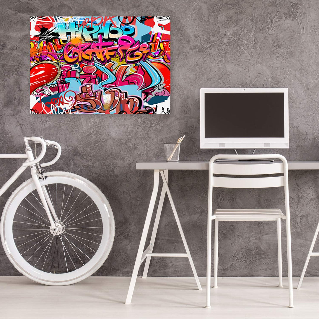 Leinwandbild XXL Street Art Wandbild Kunst abstrakt Rot 120x80 cm M14499 120x80 cm, M14499 120x80 cm