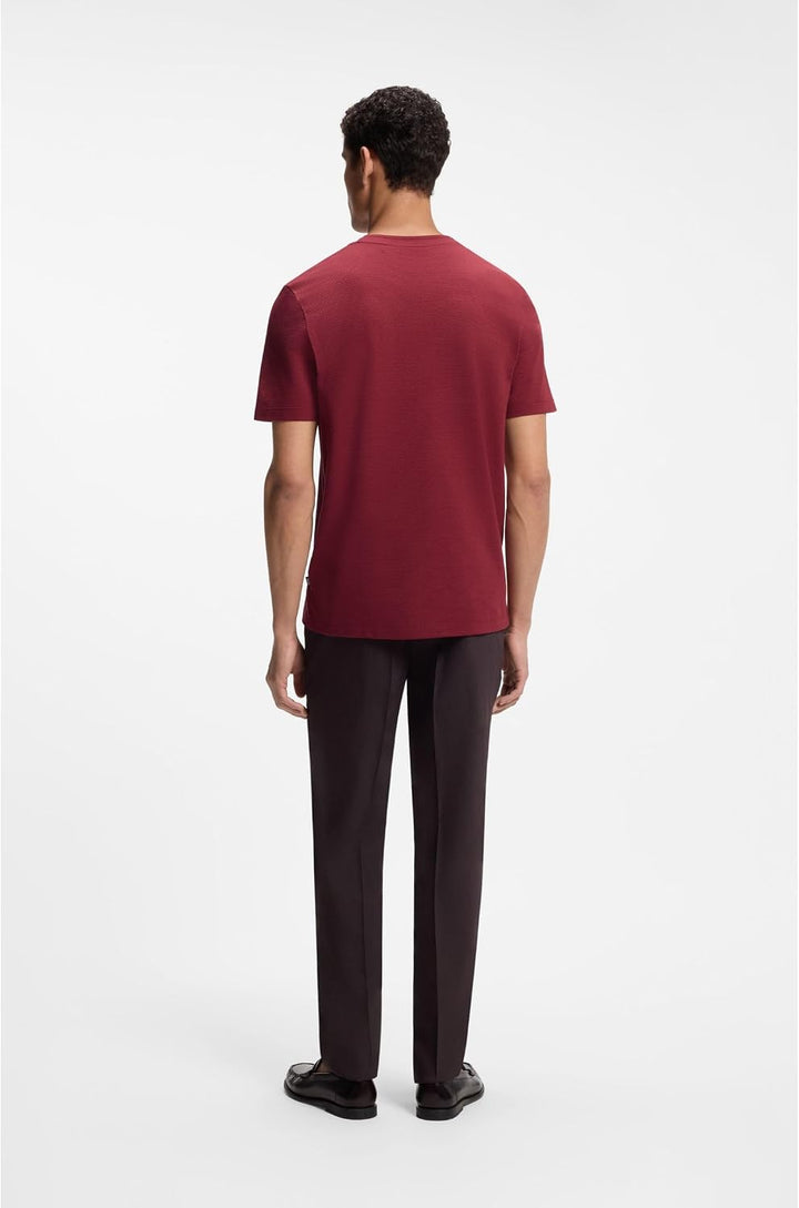 T-Shirt Aus Baumwoll-Mix Mit Bubble-Jacquard-Struktur S Mittel Rot611, S Mittel Rot611