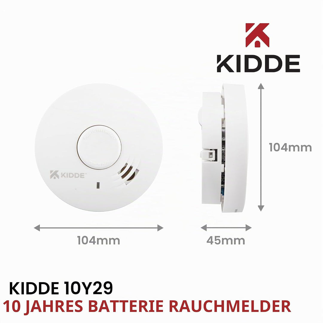 Kidde 10Y29 Optischer, photoelektrischer Brandmelder, 10 Jahre Lebensdauer