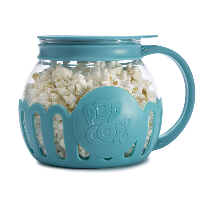 Ecolution Patentierter Mikrowellen-Popcorn-Popper, Borosilikatglas Kunststoff, blaugrün 1.5-Quart Sn