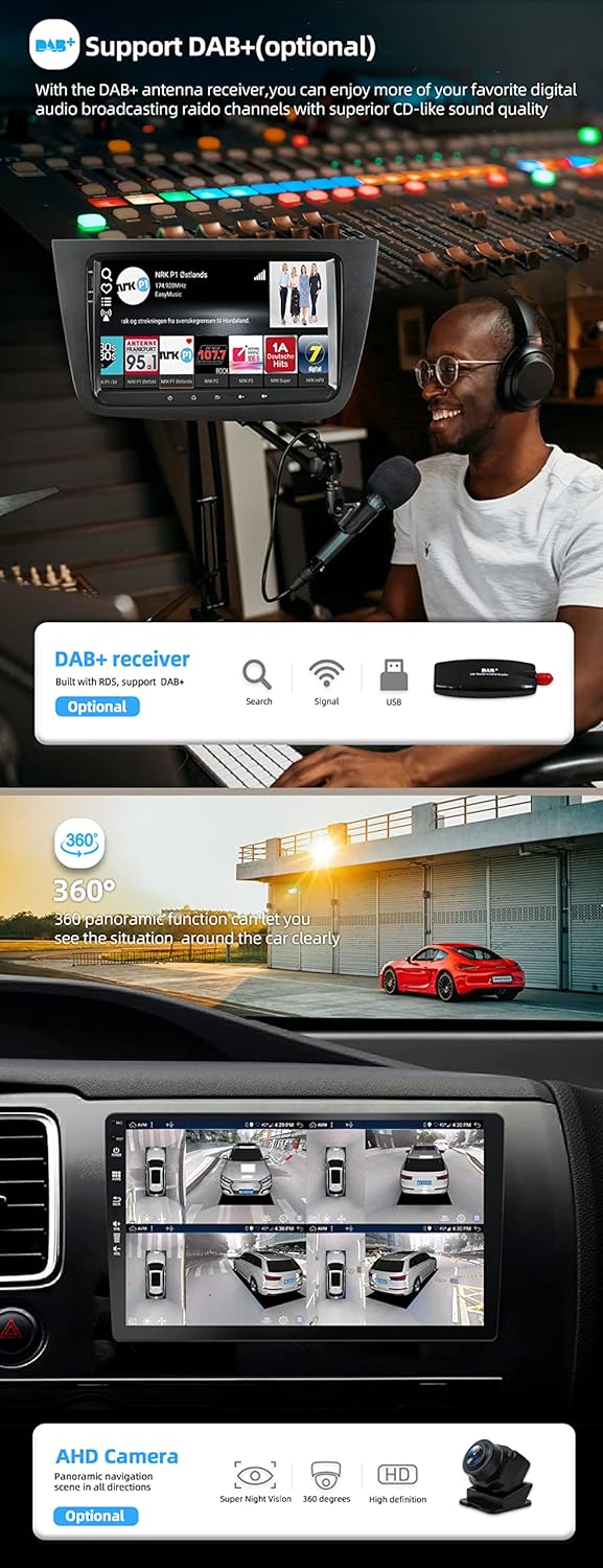 JOYX Android 12 IPS Autoradio Passt für Seat Altea (2004-2015) / Toledo (2004-2009) - 4G+64G - Einge