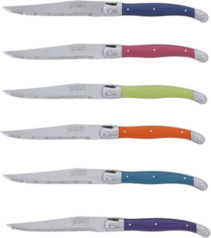 Laguiole Jean Dubost 97131 London Mix - Set aus 6 Fleischmessern, Sortierte Farbe