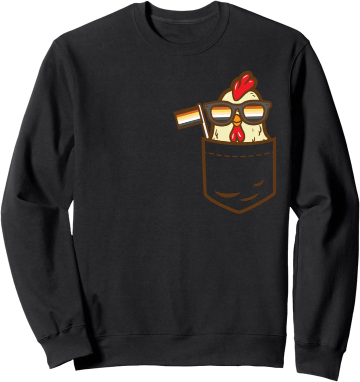 Chicken Animal Pocket Farm LGBTQ Gay Bear Flag Gay Pride Men Sweatshirt