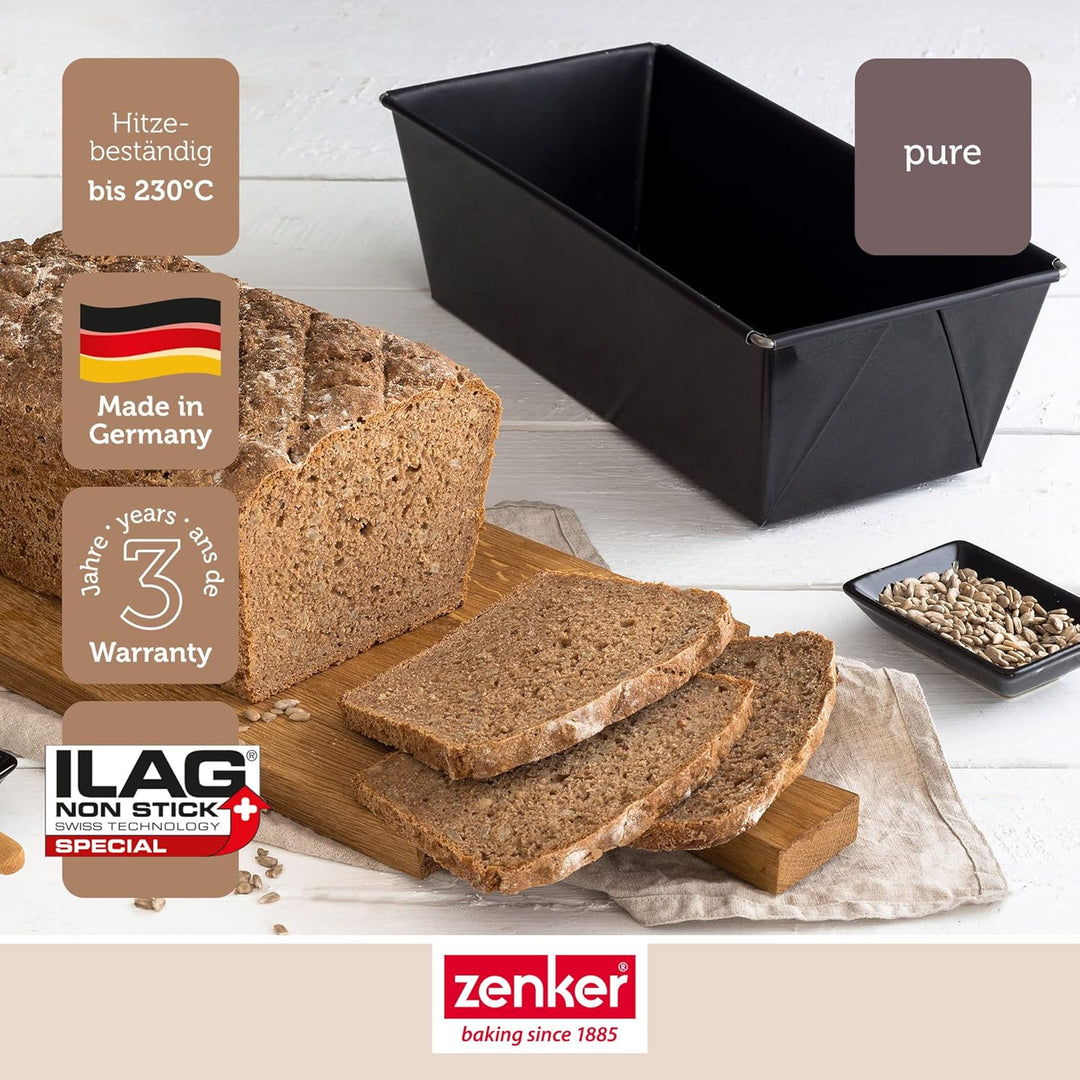 Zenker Brotform oval BLACK METALLIC, Brotbackform & Brotbackform 30 cm Pure, Königskuchenform mit An