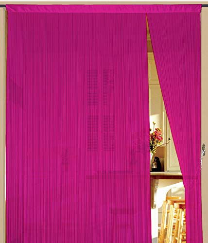 Kaikoon Fadenvorhang Fadenstore Messe B1 schwer entflammbar 150 cm x 300 cm (BxH) Magenta