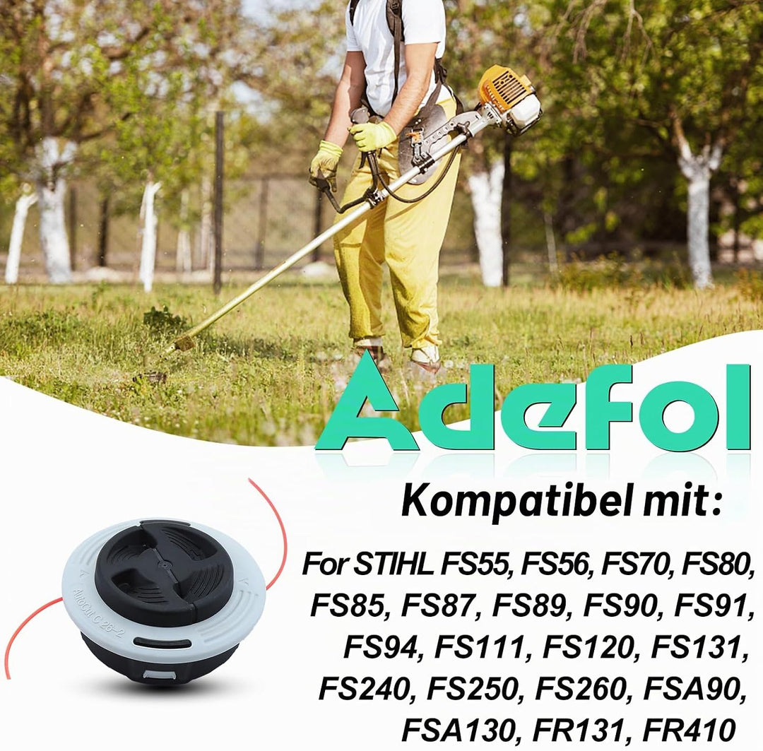 Mähkopf Kompatibel mit Stihl C 26-2 Autocut, ADEFOL Trimmerkopf für STIHL FS55 FS56 FS70 FS80 FS85 F