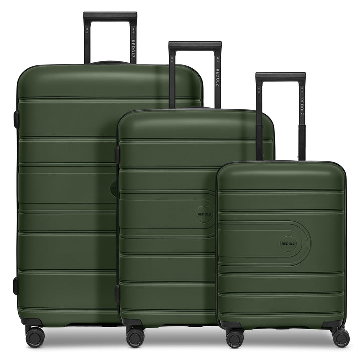 REDOLZ Hartschalen Koffer-Set 3-teilig | alle Koffer 6 cm Dehnfalte | aus hochwertigem, leichtem Pol