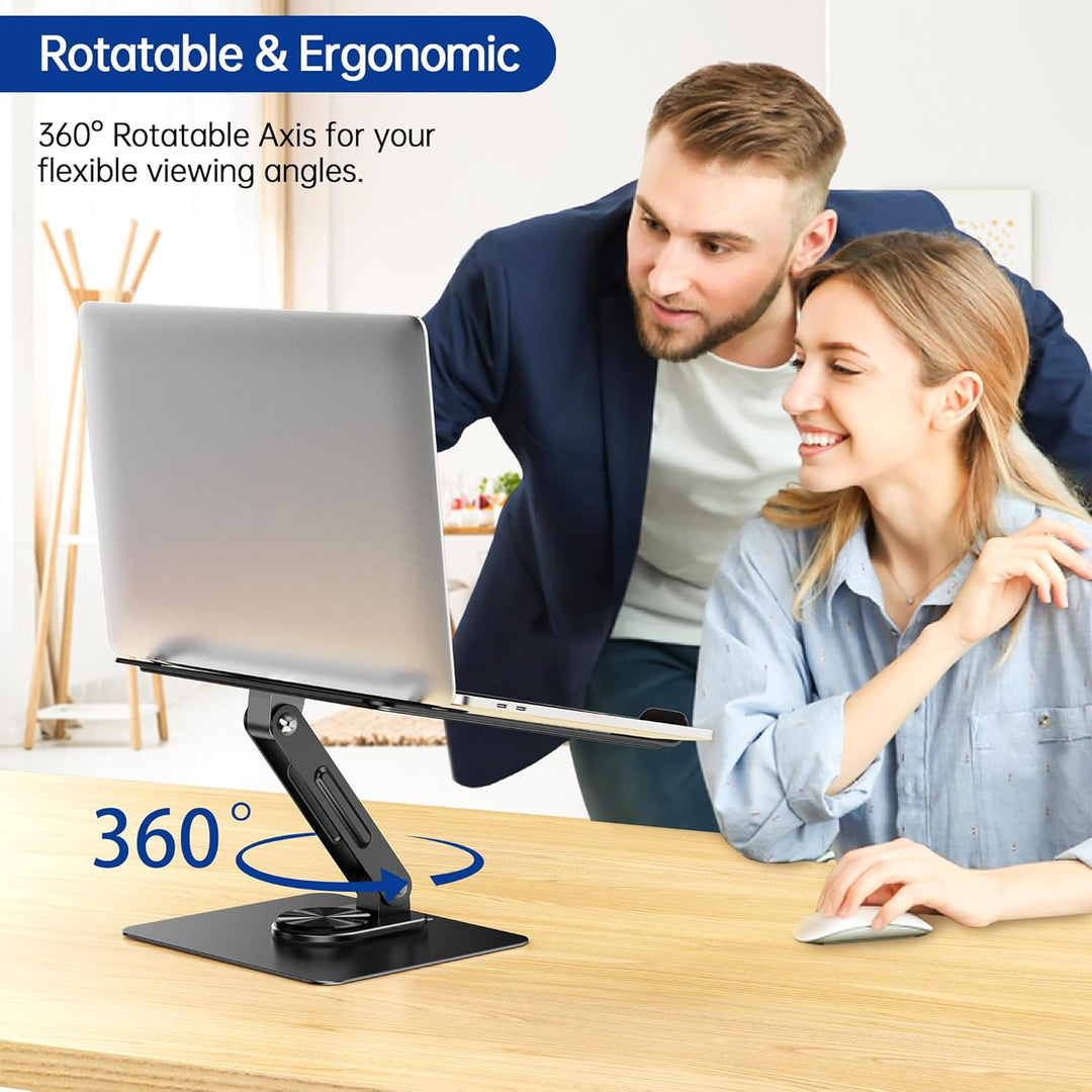 BESIGN LS12 Laptop ständer mit 360 Drehbarer Basis, Verstellbarer ergonomischer Notebook-Ständer, La
