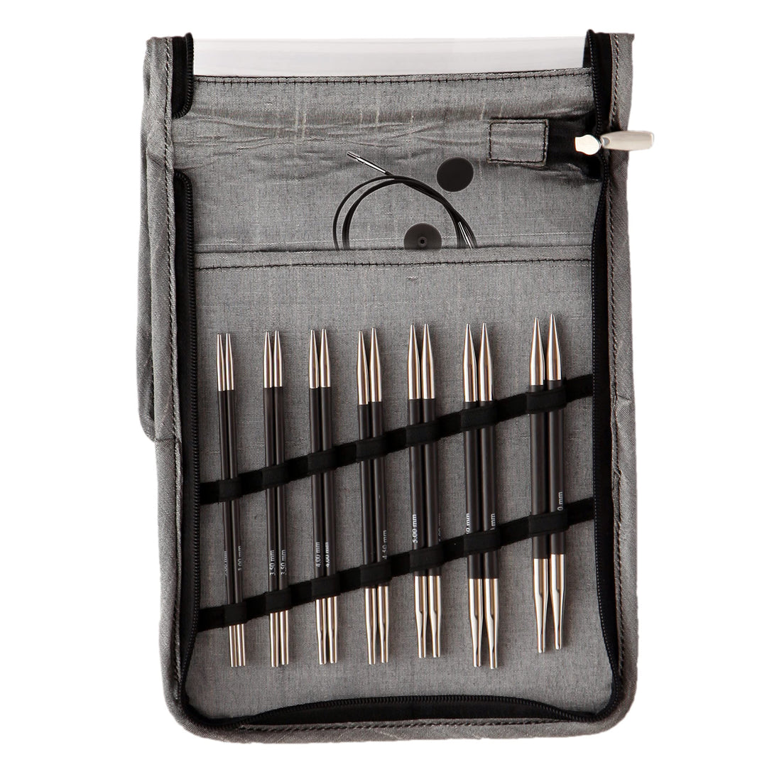 KnitPro 41613 Nadelspitzen Set Karbonz Deluxe, Metall, Sortiet, Sortiet