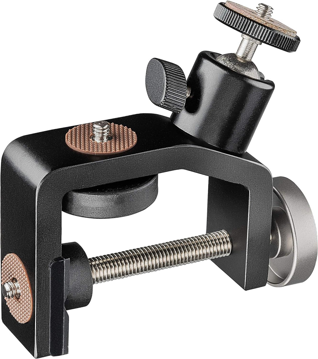 Walimex pro KX-25 Stativ Klemme mit Kugelkopf – Klemmstativ, Blitzklemme, Aluminium, ausziehbare Mit