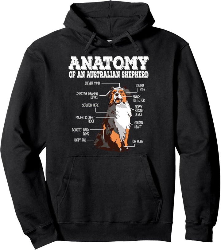 Anatomie eines australischen Schäferhundes Pullover Hoodie