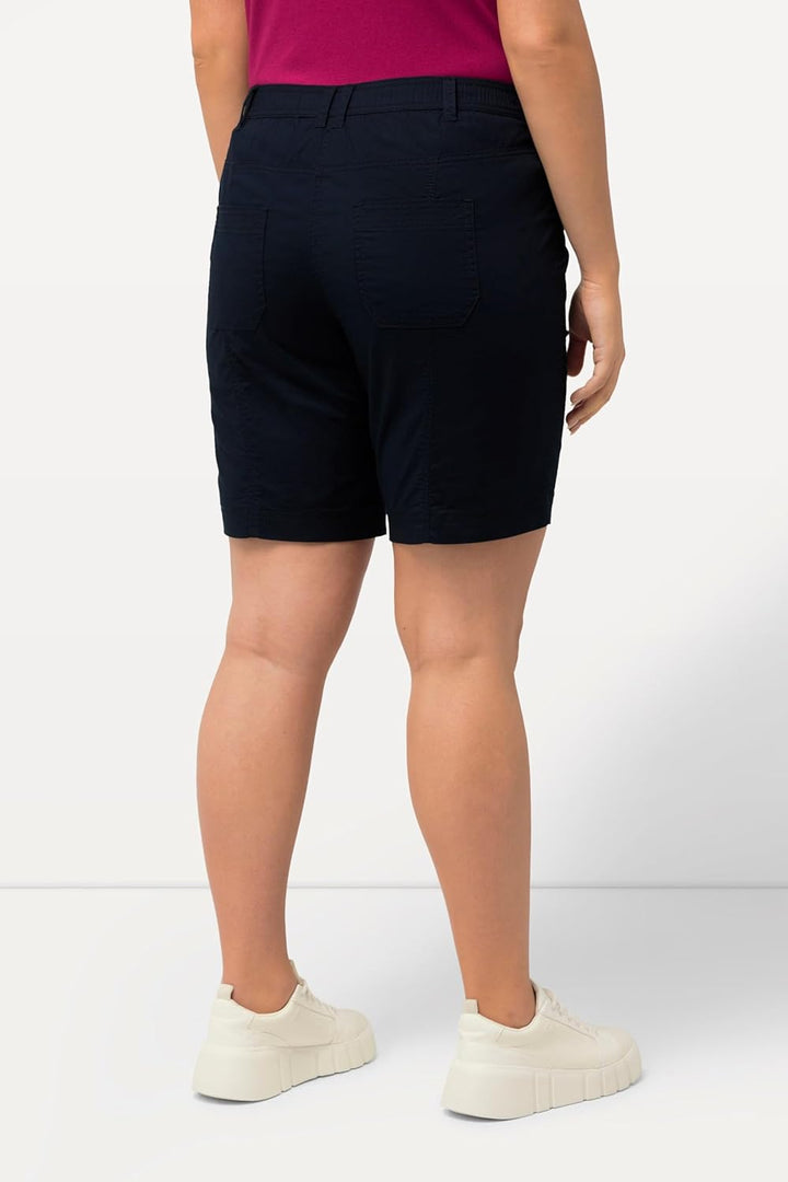 Ulla Popken Damen grosse Grössen Übergrössen Plus Size Cargo-Bermuda, Komfortbund, 4-Pocket-Schnitt
