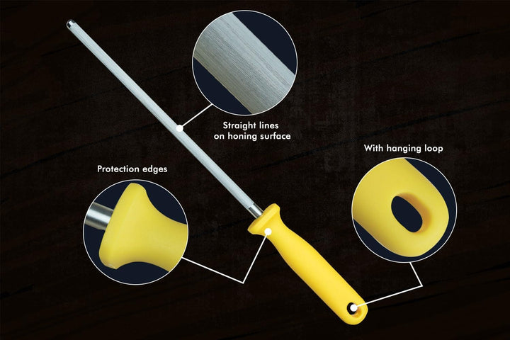 SMI 3 Stück Küchenmesser Set Solingen Metzgermesser Wetzstahl Ausbeinmesser Fleischermesser Kochmess
