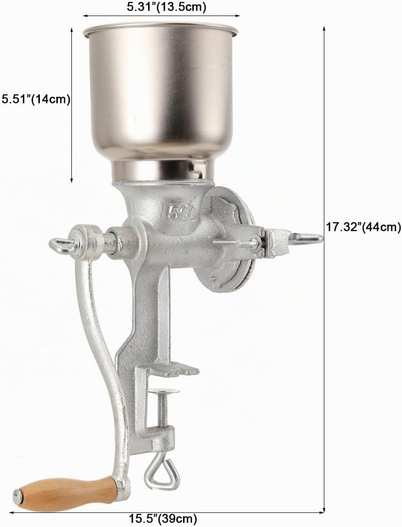 Manuelle Mühle, Manuelle Getreidemühle Einstellbare, Handgetreidemühle Mühle Mais Kaffee Lebensmitte