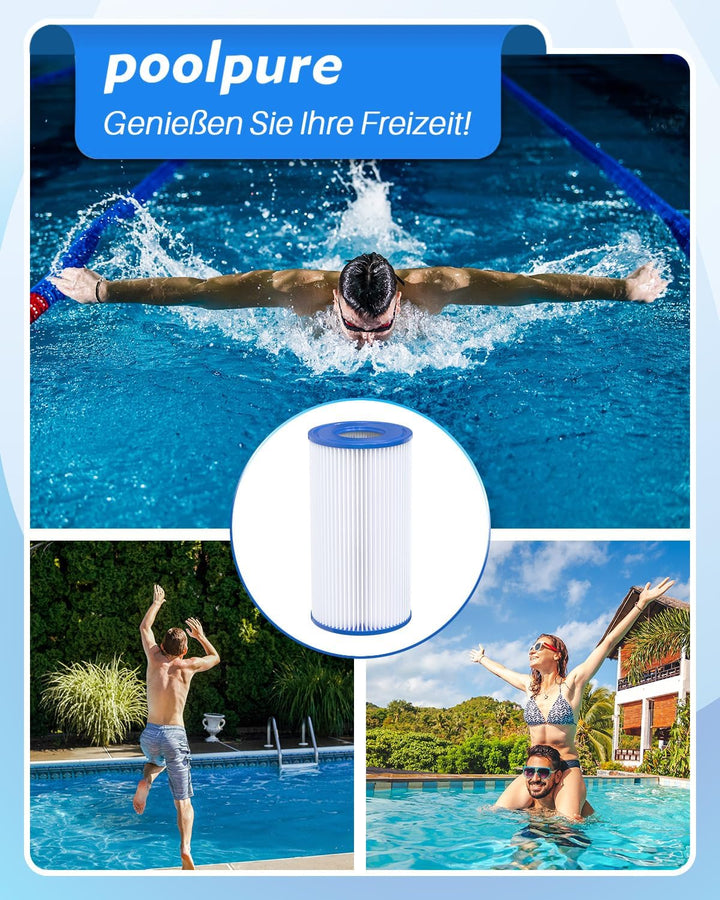 POOLPURE Typ A oder C (29000E/59900E) Poolfilter Ersatz für Intex Poolpumpe, Easy Set Poolfilter, So